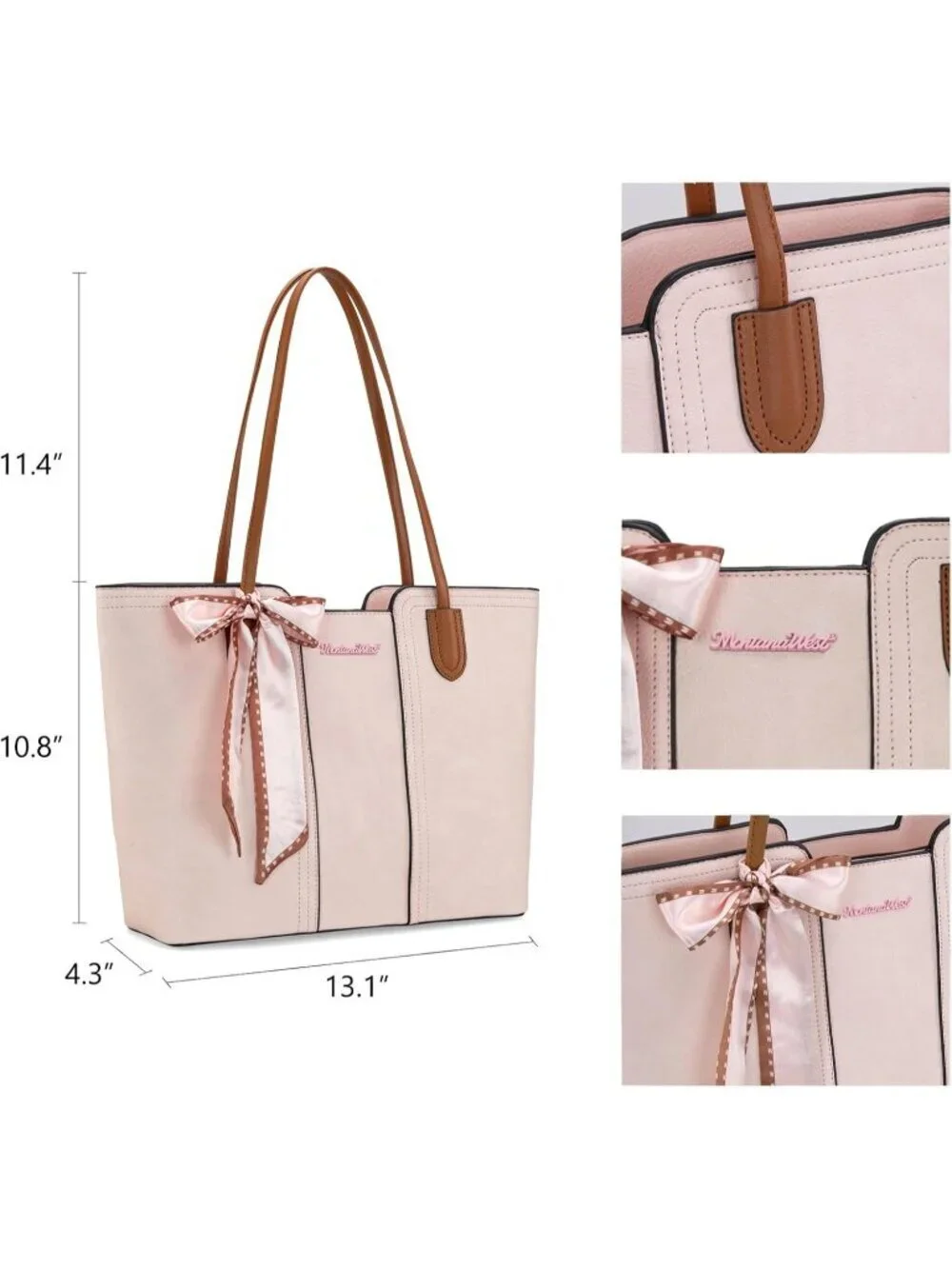 WomenCherry Blossom Coral Orange Medium Tote Bags Top Handle Satchel Purses